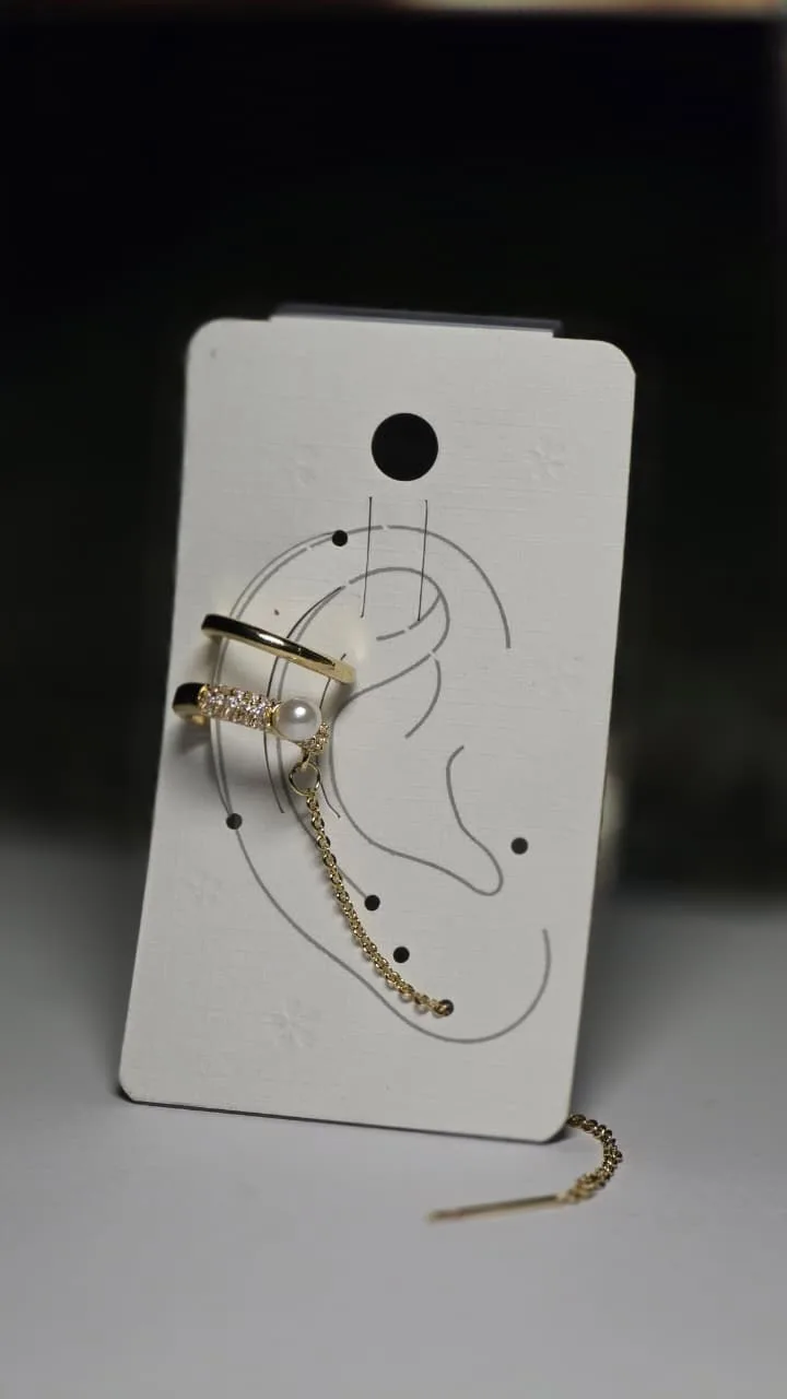Luna Pearl Chain Ear Cuff