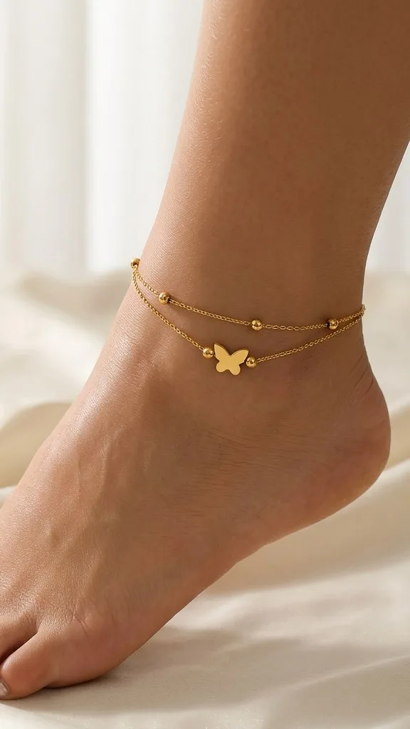 Golden Butterfly Anklets